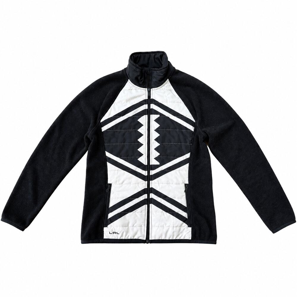 Lauren Ralph Lauren Active Full‑Zip Fleece Jacket Geometric Aztec Women’s Size M